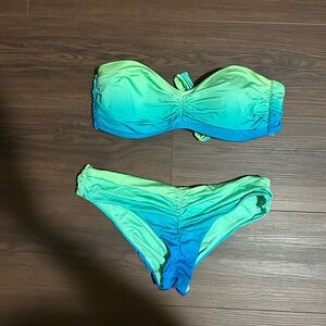 Green and Blue Ombre Bikini Set